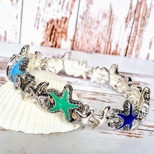 Colorful Starfish Soft Bangle Bracelet